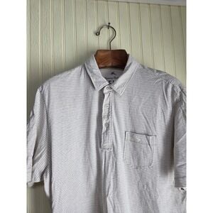 Tommy Bahama Polo Shirt Mens Large Stripe Pima Golf Casual